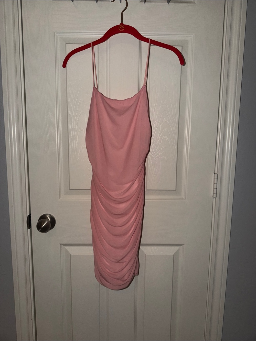 Hello Molly Blush Pink Draped Cowl Mini Dress - HOCO